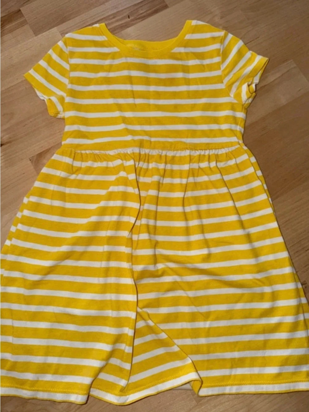 Old Navy Yellow and White Striped Girls' Casual Dress